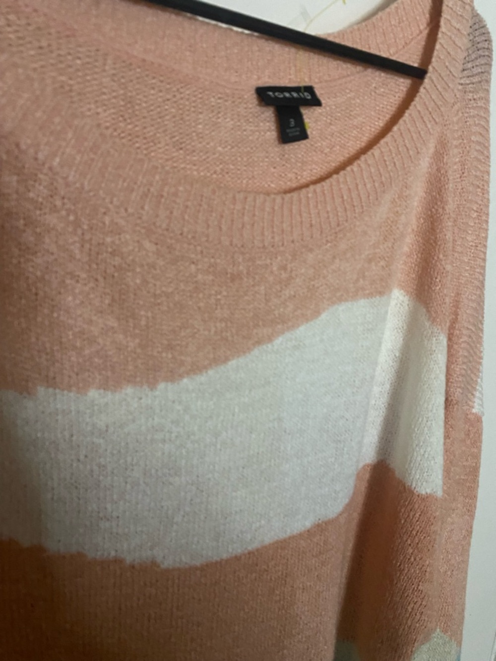 Torrid 3 like new✨Pastel Wave Knit Sweater - Women's Pink Multi - Picture 3 of 3